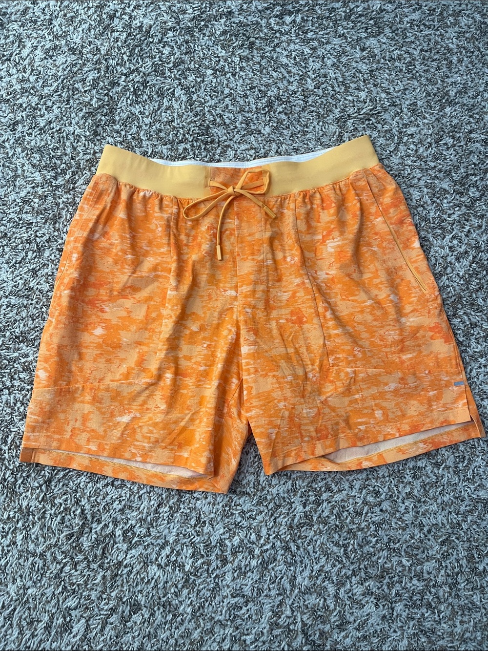 Lululemon License to Train Linerless Short 7" Orange Men's Large